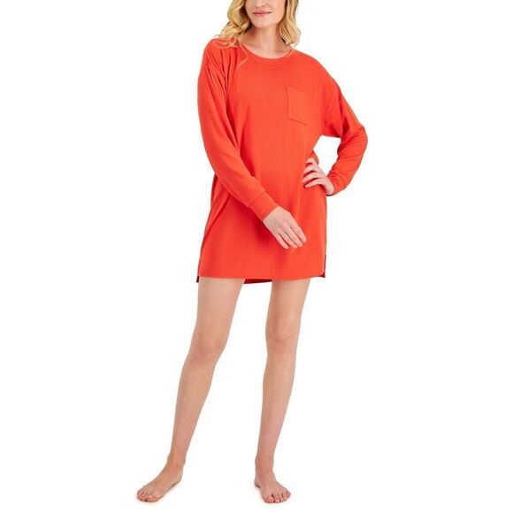 Jenni Women's Supersoft Sleepshirt, Created for Macy's - Papaya Punch Size XS - Picture 1 of 3